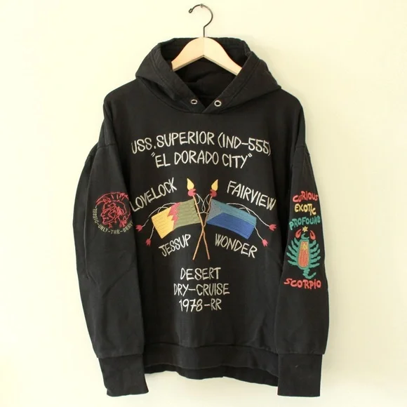 DISTRESSED Diesel Embroidered Hoodie